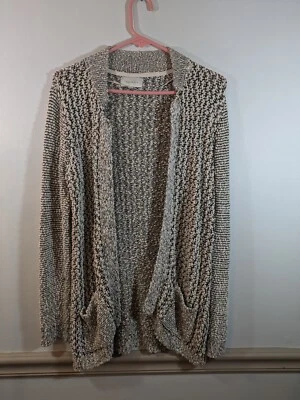 Skies Are Blue Chunky Knit Open Cardigan Sweater  Womens Pockets Stretchy Size M - Image 1 of 3