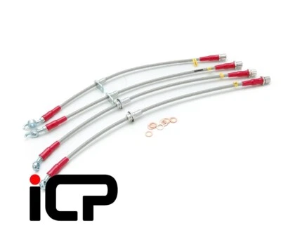 STi Stainless Steel Mesh Braided Brake Lines Fits: Subaru Impreza 00-07 - Image 1 of 3