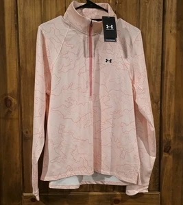 Under Armour ColdGear Fitted Top Damen Pink XL 1/2 Zip Pullover Activewear - Bild 1 von 6