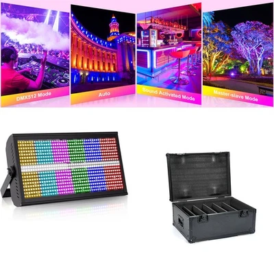 Wall Wash Light 200W DMX RGBW 768LED Strobe Beam Light Concert NightClub +Case - Image 1 of 4