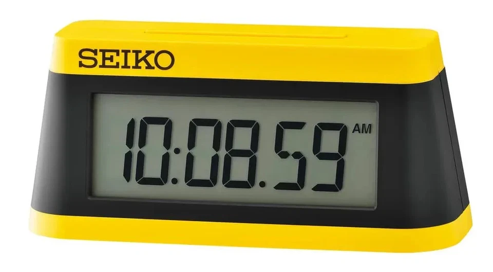 Reloj despertador digital Seiko temporizador amarillo diseño deportivo SQ818Y SQ815Y SQ817Y MT801Y Foto 1 de 1