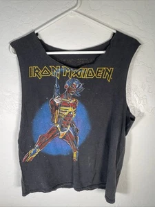 Vintage 1987 Iron Maiden Tour Tee Cut Off Fits Small - Picture 1 of 14