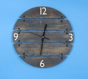 16" handgefertigte Wanduhr aus Holz, leise - Bild 1 von 5