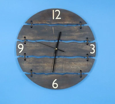 Reloj de pared de madera hecho a mano de 16", silencioso Foto 1 de 4