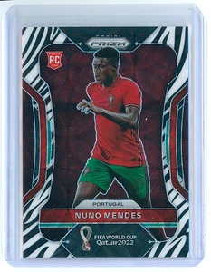 2022 Panini Prizm World Cup Zebra Choice Rookie RC Nuno Mendes #180 Portugal PSG - Picture 1 of 2