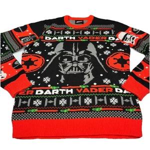 Darth Vader rot schwarz Weihnachtspullover Geeknet Star Wars Urlaub Herren Größe Large - Bild 1 von 13