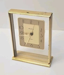 Reloj despertador de cuarzo vintage BULOVA B1980 acabado dorado sin probar necesita batería nueva - Imagen 1 de 10