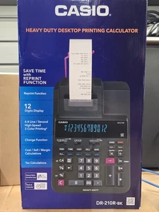 Casio DR-210R Printing Calculator - Black - Picture 1 of 3