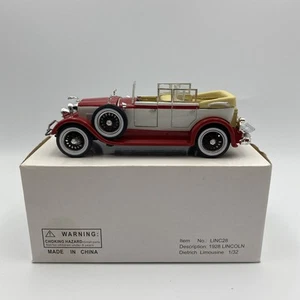 1928 Lincoln Dietrich Limousine 1/32 red and white Arko Products No LINC28 - Picture 1 of 11