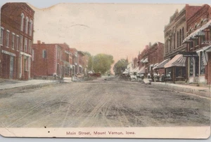 Postkarte Mount Vernon Iowa ein Blick auf die Main Street, 1910 Möbelhaus N-1 - Bild 1 von 2