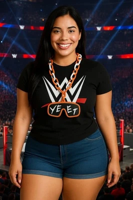 Red Jey Uso Yeet Gafas WWE Lucha Libre Collar Cadena 32" Textura Elevada Letras Foto 1 de 4