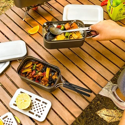 Caja de almuerzo 800 ml caja de lata de comida con vapor I0N1 Foto 1 de 4