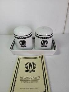 GWR Hotels Recreations Salt And Pepper Pots With Tray - Picture 1 of 5