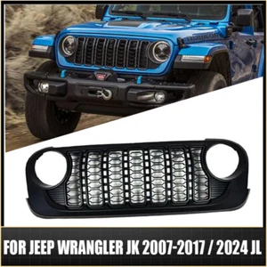Parrilla delantera de malla para Jeep Wrangler JK 2007-2017 y 2024 JL - Imagen 1 de 8