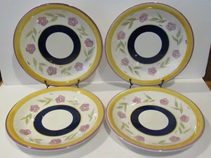 4 Piece Set Hand Painted Bella by Gibson Designs Dinner Plates - Picture 1 of 7