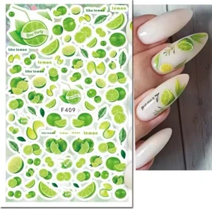 Lime Nail Art Stickers Transfers Decals Summer Fruit Design F409 - Picture 1 of 1