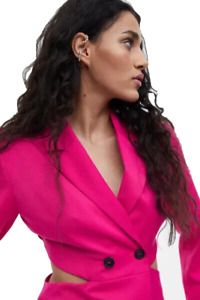 HM Cut-Out Blazer Jacket Dress - Hot Pink - Size Small