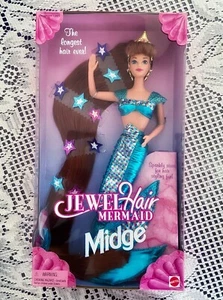 Vintage and RARE 1995 NRFB Mattel Jewel Hair Mermaid Barbie MIDGE Collector’s - Picture 1 of 18