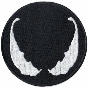Schwarze Spinnenmaske Logo gestickt Bügelbild Patch - Bild 1 von 1