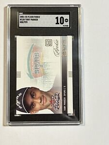 2001-02 Fleer Force TONY PARKER SGC 10 Rookie Card #d 850/999 Spurs HOFer