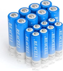 REACELL Rechargeable Batteries 8X2800mAh AA Batteries & 8X 1100mAh AAA Batterie - Picture 1 of 7