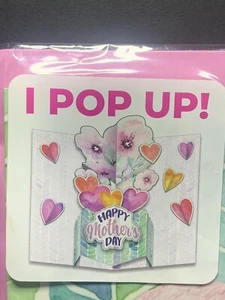 Mothers Day Flower Pop up Card Pop-Up Card 3D Popup Greeting Card FREE GIFT INC - Picture 1 of 4