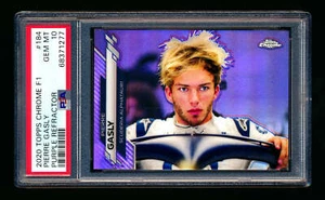 2020 Topps Chrome F1 #184 Pierre Gasly RC Purple Refractor #366/399 PSA 10 - Picture 1 of 2