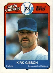 1989 Topps Cap'n Crunch Baseball Card #2 Kirk Gibson