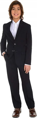 NUEVO CON ETIQUETAS $90 TALLA 8 NIÑOS Calvin Klein Niños Bi-Elástico Blazer Traje Chaqueta 2 Botones NEGRO Foto 1 de 4