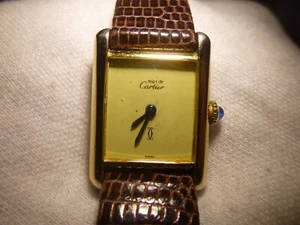 Cartier Must de Cartier Tank Manual Wind 20 mm X 26 mm Watch Lemon Dial 925 - Picture 1 of 7