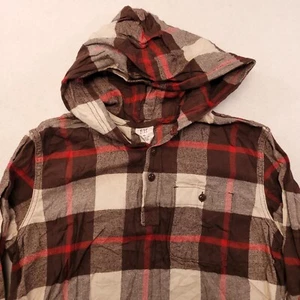 Gap Kids Casual Long Sleeve Pullover Hoodie Youth Boys Size XL White Red Plaid - Picture 1 of 10