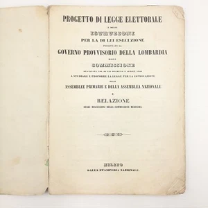 Raro e interessante progetto di legge elettorale e delle istruzioni 1848 - Picture 1 of 8
