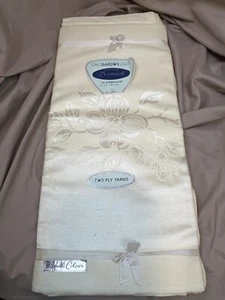 Bardwil Damast Tischdecke 60" x 104" länglich gelb Hartriegel Vintage Neu mit Etikett Neu Japan - Bild 1 von 7