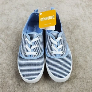 Gymboree Mädchen Schuhe Größe 3 echt blau gestreift Sommer Turnschuhe Neu mit Etikett - Bild 1 von 9