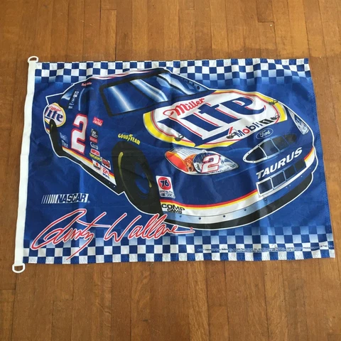 Vintage Miller Light Racing NASCAR Flag 2001 Rusty Wallace - Wincraft - USA MADE Cover