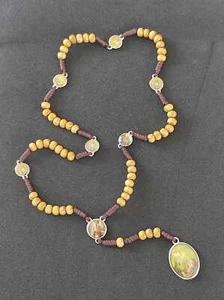 Catholic Seven Sorrows Rosary Our Lady Of The Mater Dolorosa Olive Wood Beads - Picture 1 of 7