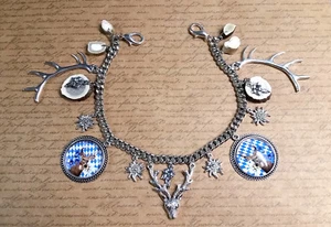 S088 Herren Charivari silber Wiesn Jagdschmuck Trachtenschmuck Hirsch Eber Rind - Bild 1 von 24