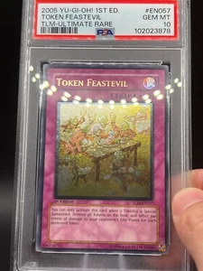PSA 10 GEM MINT ERROR Token Feastevil 1st TLM Ultimate Rare Yu-Gi-Oh 2005 - Picture 1 of 14