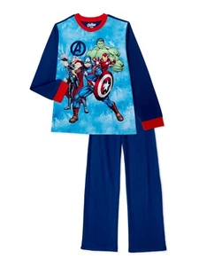 NEW MARVEL AVENGERS FLANNEL PAJAMAS BOYS SIZE 8 OR 10/12 HULK, SPIDERMAN - Picture 1 of 3