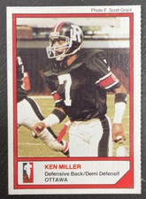 1984 JOGO McDonalds CFL Football - Ken Miller - Ottawa Rough Riders