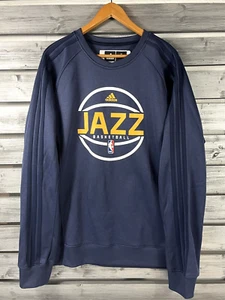 NICE Adidas Length 2+ Utah Jazz Crewneck Sweatshirt Mens L Jersey - Picture 1 of 7