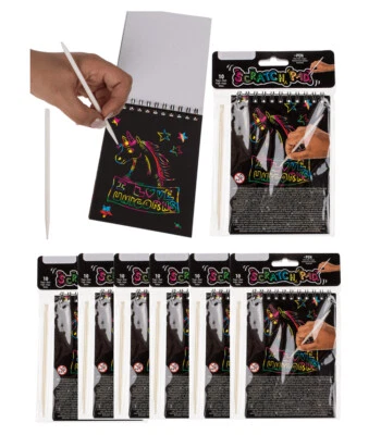 ITSISA 6x Kratzpapier Block für 10 Kratzbilder inkl. Kratzstab - tolles Give Away