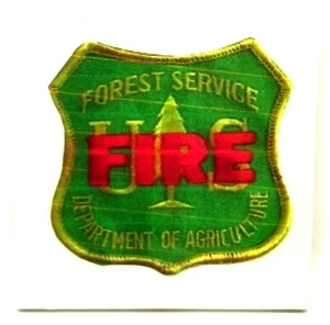 USFS Forest Service USDA Feuer Patch 4 1/4" Kachel Untersetzer Heiß Keramik Pad (E3) - Bild 1 von 4
