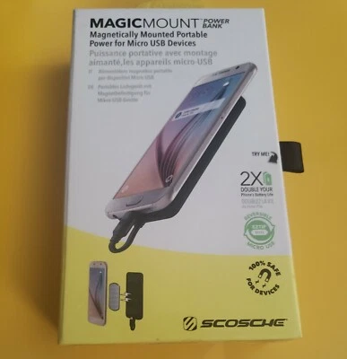 Scosche MagicMount 移动电源 磁性安装 便携式 电源 - 微型 USB 设备 — 第 1/4 张图片