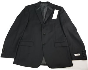 Calvin Klein Mens Classic Fit 100% Wool Tuxedo Suit Coat Blazer Black 40 Regular