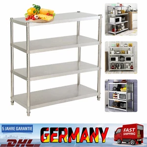 4 Böden Edelstahlregal Gastro Schwerlastregal Edelstahl Küchenregal Regal Küche - Bild 1 von 11