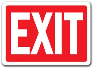 Exit Sign (white on red) - 10" x 14" OSHA Safety Sign - Picture 1 of 1