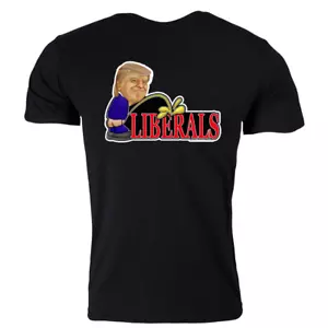 Trump T Shirt PEEING ON LIBERALS Black 100% Cotton Men's LARGE - Picture 1 of 2
