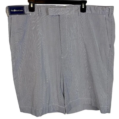 RARO Polo Ralph Lauren NUEVO Pantalones Cortos Chinos Grandes y Altos 44 B Rayas Blancas y Azules Foto 1 de 4
