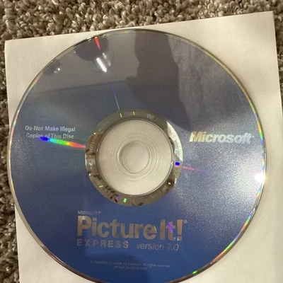 Microsoft Picture It! EXPRESS Version 7.0 Software CD Only--NEW - Image 1 of 4